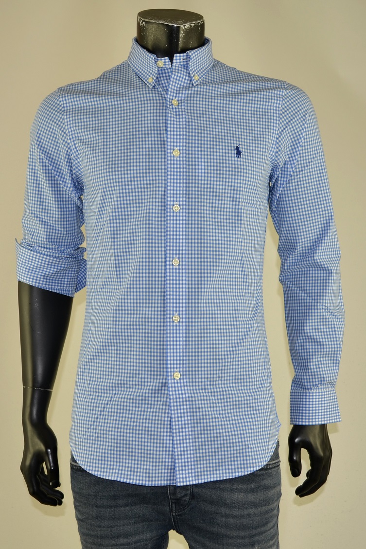 Hemd Slim Stretch Blue White Check