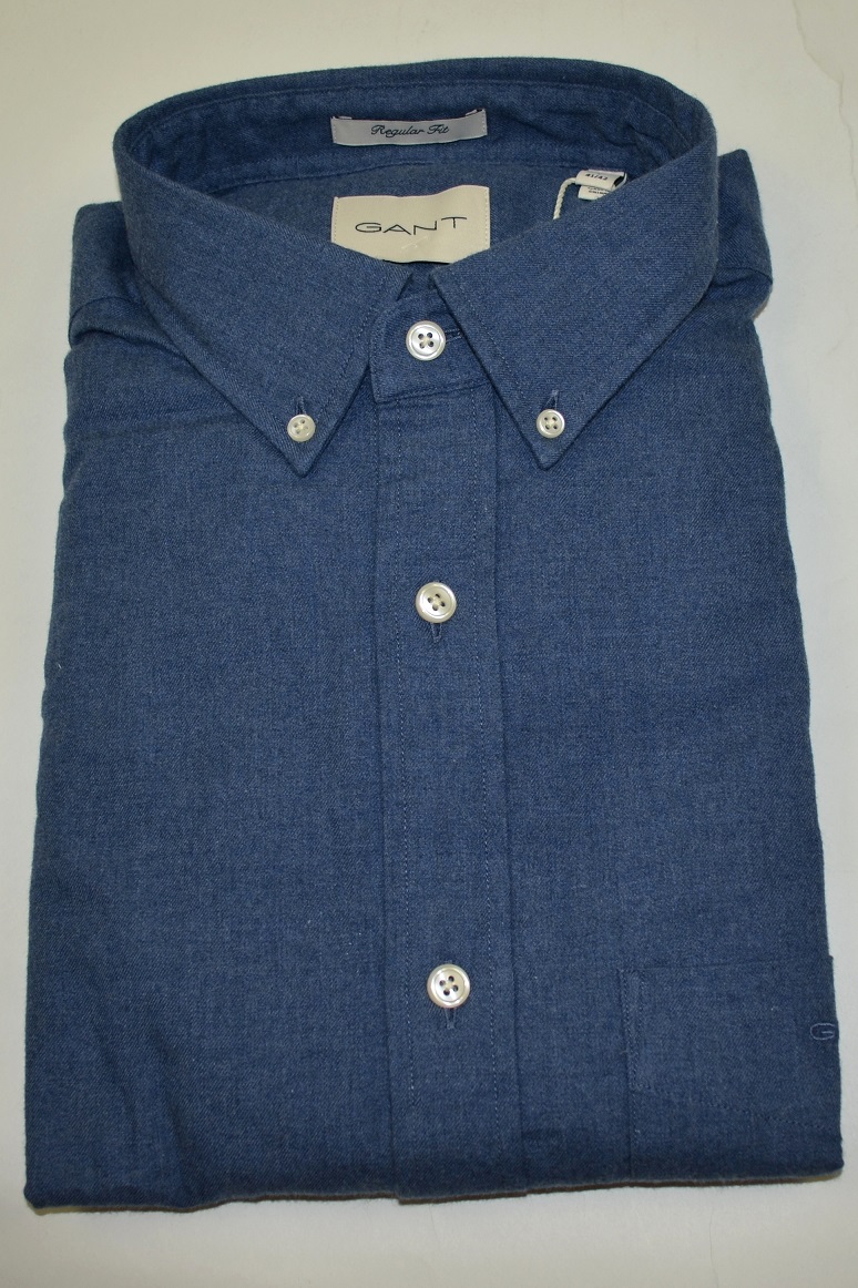 Hemd Flannel Melange Dusty Navy