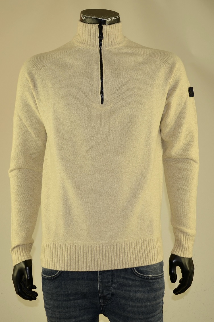 Half Zip Braille Bone White