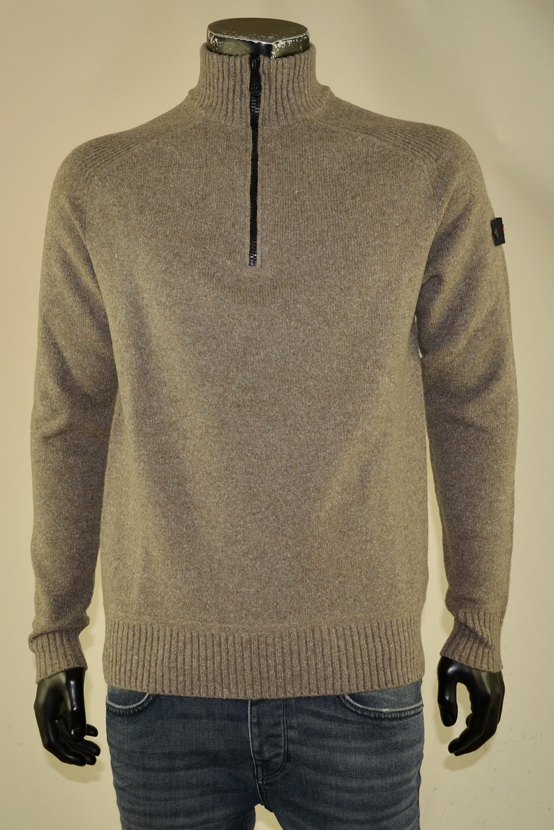 Half Zip Braille Seal Brown