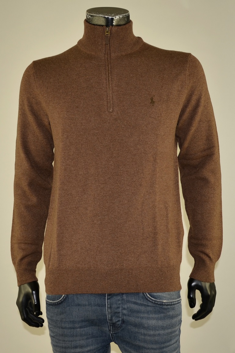 Half Zip Dark Chestnut Heather